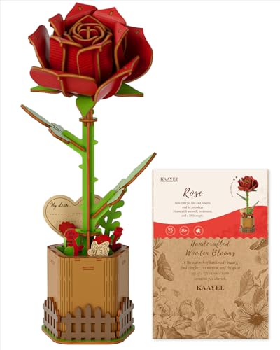KaayeeWood 3D Puzzle Blumen, DIY Puzzle Bastelset Künstliche Blume Holz Handwerk Modell Kits für Erwachsene Jugendliche, Geschenk zum Geburtstag, Valentinstag oder Muttertag(Gänseblümchen) von KaayeeWood