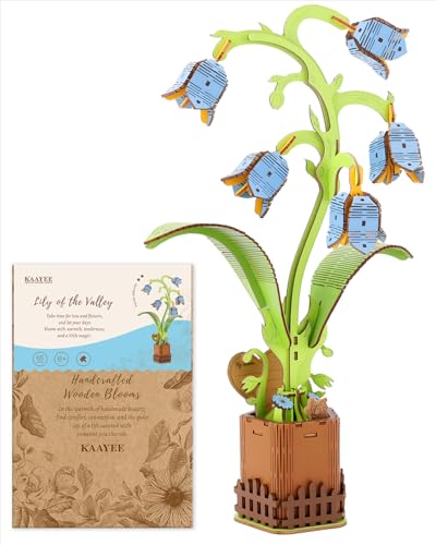 KaayeeWood 3D Puzzle Blumen, DIY Puzzle Bastelset Künstliche Blume Holz Handwerk Modell Kits für Erwachsene Jugendliche, Geschenk zum Geburtstag, Valentinstag oder Muttertag(Maiglöckchen) von KaayeeWood