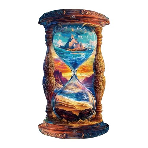 KaayeeWood Holzpuzzle Erwachsene,160 Teile Sanduhr Holz Puzzle,Einzigartige Wooden Puzzle Mit Box Aus Holz Geburtstagsgeschenk für Erwachsene und Kinder von KaayeeWood