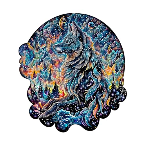KaayeeWood Holzpuzzle Erwachsene,180 Teile Nebel Wolf Holz Puzzle,Einzigartige Wooden Puzzle Mit Box Aus Holz Geburtstagsgeschenk für Erwachsene und Kinder KaayeeWood Holzpuzzle Erwachsene,180 Teile Nebel Wolf Holz Puzzle,Einzigartige Wooden Puzzle Mit Box Aus Holz Geburtstagsgeschenk für Erwachsene und Kinder von KaayeeWood