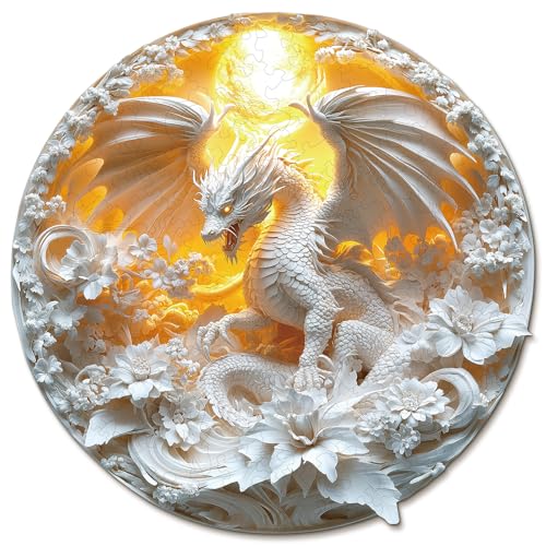 KaayeeWood Holzpuzzle Erwachsene,192 Teile Wilder Drache Holz Puzzle,Einzigartige Wooden Puzzle Mit Box Aus Holz Geburtstagsgeschenk für Erwachsene und Kinder von KaayeeWood