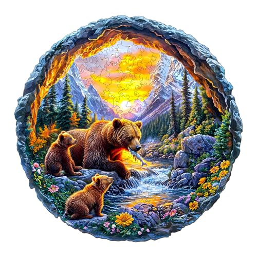 KaayeeWood Holzpuzzle Erwachsene,200 Teile 3D Vision Effekt Mamas Liebe Holz Puzzle,Einzigartige Wooden Puzzle Mit Box Aus Holz Geburtstagsgeschenk für Erwachsene und Kinder von KaayeeWood