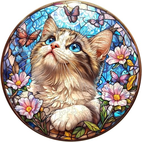 KaayeeWood Holzpuzzle Erwachsene,Ragdoll und Schmetterling,Unregelmäßige Einzigartige Puzzle,Holz Puzzle Mit Box Aus Holz Geburtstagsgeschenk für Kinder (Ragdoll und Schmetterling, M) KaayeeWood Holzpuzzle Erwachsene,Ragdoll und Schmetterling,Unregelmäßige Einzigartige Puzzle,Holz Puzzle Mit Box Aus Holz Geburtstagsgeschenk für Kinder (Ragdoll und Schmetterling, M) von KaayeeWood