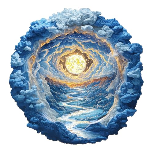 KaayeeWood Holzpuzzle Erwachsene,Mondschein Traumlandschaft Holz Puzzle,Einzigartige Wooden Puzzle Mit Box Aus Holz Geburtstagsgeschenk für Erwachsene und Kinder von KaayeeWood