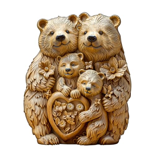 KaayeeWood Holzpuzzle Erwachsene,235 Teile Familie der Holzschnitzbären Holz Puzzle,Einzigartige Wooden Puzzle Mit Box Aus Holz Geburtstagsgeschenk für Erwachsene und Kinder von KaayeeWood