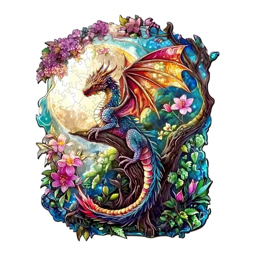 KaayeeWood Holzpuzzle Erwachsene,250 Teile Drache im Mondlicht Holz Puzzle,Einzigartige Wooden Puzzle Mit Box Aus Holz Geburtstagsgeschenk für Erwachsene und Kinder KaayeeWood Holzpuzzle Erwachsene,250 Teile Drache im Mondlicht Holz Puzzle,Einzigartige Wooden Puzzle Mit Box Aus Holz Geburtstagsgeschenk für Erwachsene und Kinder von KaayeeWood