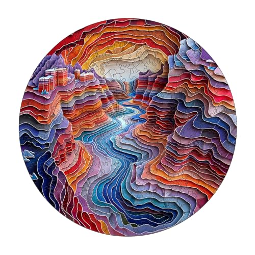 KaayeeWood Holzpuzzle Erwachsene,300 Teile Bunte Schlucht Holz Puzzle,Einzigartige Wooden Puzzle Mit Box Aus Holz Geburtstagsgeschenk für Erwachsene und Kinder von KaayeeWood