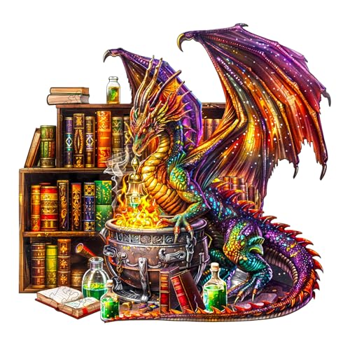 KaayeeWood Holzpuzzle Erwachsene,300 Teile Drache Zaubertrank Holz Puzzle,Einzigartige Wooden Puzzle Mit Box Aus Holz Geburtstagsgeschenk für Erwachsene und Kinder von KaayeeWood