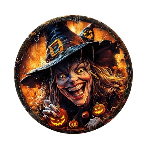 KaayeeWood Holzpuzzle Erwachsene,Halloween-Hexe Holz Puzzle,Einzigartige Wooden Puzzle Mit Box Aus Holz Geburtstagsgeschenk für Erwachsene und Kinder (Halloween-Hexe, L) von KaayeeWood