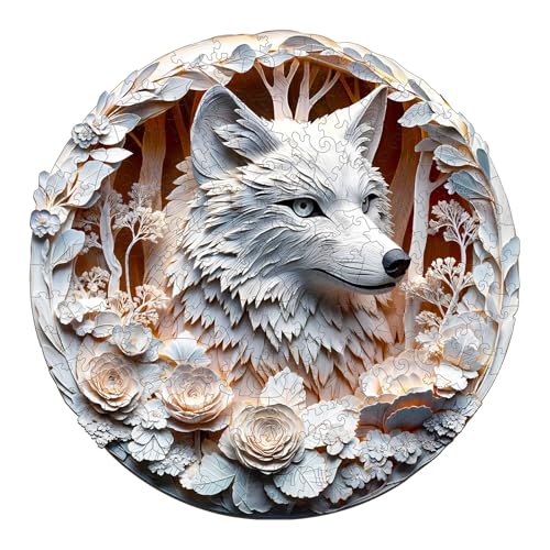 KaayeeWood Holzpuzzle Erwachsene,300 Teile Katze in Blumen Holz Puzzle,Einzigartige Wooden Puzzle Mit Box Aus Holz Geburtstagsgeschenk für Erwachsene und Kinder von KaayeeWood