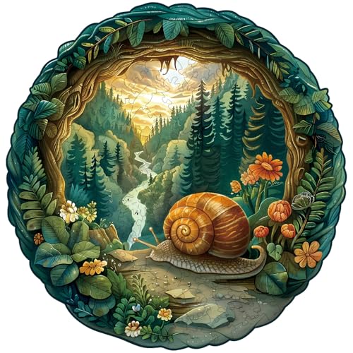 KaayeeWood Holzpuzzle Erwachsene,300 Teile Schnecke Holz Puzzle,Einzigartige Wooden Puzzle Mit Box Aus Holz Geburtstagsgeschenk für Erwachsene und Kinder von KaayeeWood