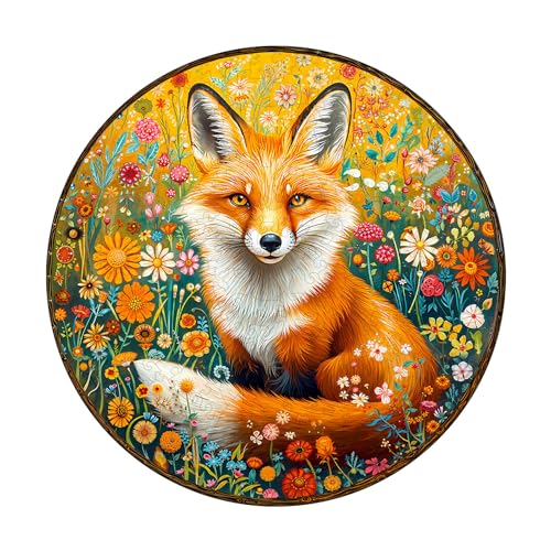 KaayeeWood Holzpuzzle Erwachsene,Fantasy Garden Wächter-Fuchs Holzpuzzle,Einzigartige Wooden Puzzle Mit Geschenkbox,Geschenke für Kinder und Erwachsene(200 Stück,29 * 29cm) von KaayeeWood