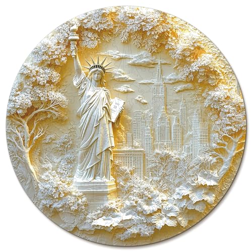 KaayeeWood Holzpuzzle Erwachsene,Freiheitsstatue Holzpuzzle,Einzigartige Wooden Puzzle Mit Geschenkbox,Geschenke für Kinder und Erwachsene(173 Stück,29 * 29cm) von KaayeeWood
