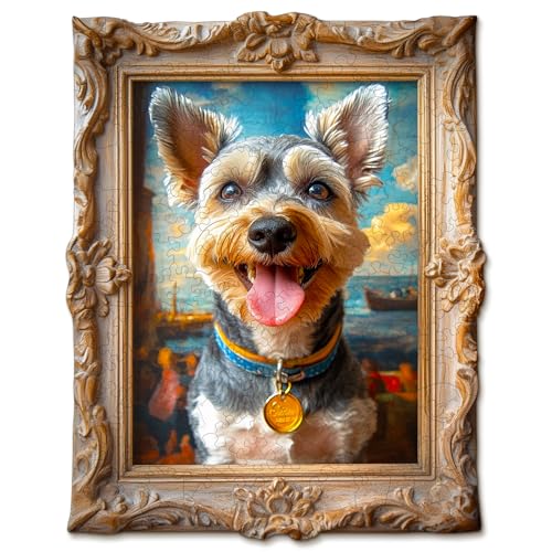 KaayeeWood Holzpuzzle Erwachsene,Hund-Fotorahmen Holzpuzzle,Einzigartige Wooden Puzzle Mit Geschenkbox,Geschenke für Kinder und Erwachsene(254 Stück,34 * 27 cm) von KaayeeWood