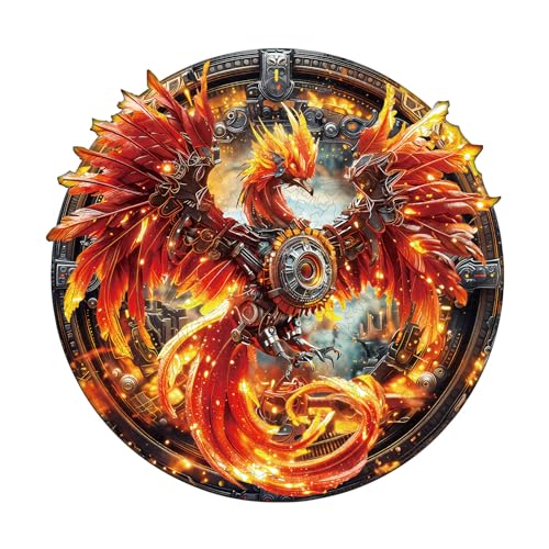 KaayeeWood Holzpuzzle Erwachsene,Mechanischer Feuerphönix Holzpuzzle,Einzigartige Wooden Puzzle Mit Geschenkbox,Geschenke für Kinder und Erwachsene(270 Stück,34 * 33.6cm) von KaayeeWood