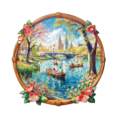 KaayeeWood Holzpuzzle Erwachsene,Seeblick im Frühling Holzpuzzle,Einzigartige Wooden Puzzle Mit Geschenkbox,Geschenke für Kinder und Erwachsene(200 Stück,34 * 34cm) von KaayeeWood