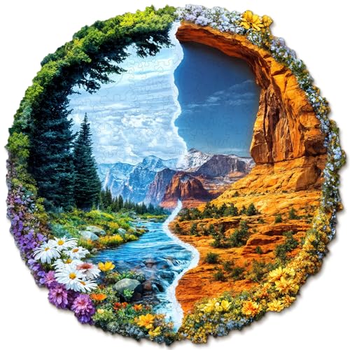 KaayeeWood Holzpuzzle Erwachsene,Waldpilzhaus Holzpuzzle,Einzigartige Wooden Puzzle Mit Geschenkbox,Geschenke für Kinder und Erwachsene(259 Stück,34 * 34 cm) von KaayeeWood