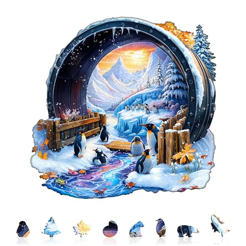 KaayeeWood Holzpuzzle Erwachsene,Winter Märchen,Einzigartige Wooden Puzzle Mit Geschenkbox,Geschenke für Kinder und Erwachsene(270 Stück,34 * 33.2cm) von KaayeeWood