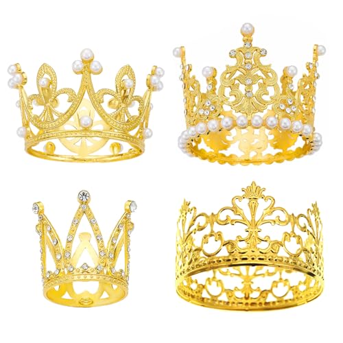 Kabwea 4 Stück Goldene Kronen-Kuchenaufsätze, Königin-Prinzessin-Kuchendekorationen Für Geburtstags, Hochzeits Und Partydeko, Krone Gold, Krönchen, Tortendeko Krone Kabwea 4 Stück Goldene Kronen-Kuchenaufsätze, Königin-Prinzessin-Kuchendekorationen Für Geburtstags, Hochzeits Und Partydeko, Krone Gold, Krönchen, Tortendeko Krone von Kabwea