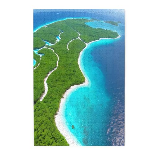 An Island In The Ocean Wooden Puzzles, Pet Puzzle, Family Reunion Puzzle, Stress Relieving Puzzles von KadUe