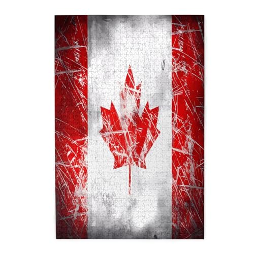 KadUe 11795 Spot Bilderpuzzle, Flagge Kanada Retro, 1000PCS von KadUe