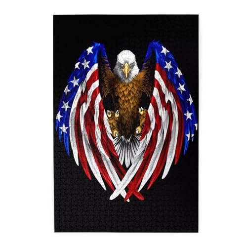 KadUe 11795 Spot Bilderpuzzle, USA-Flagge, Patriotischer Adler, 1000PCS von KadUe
