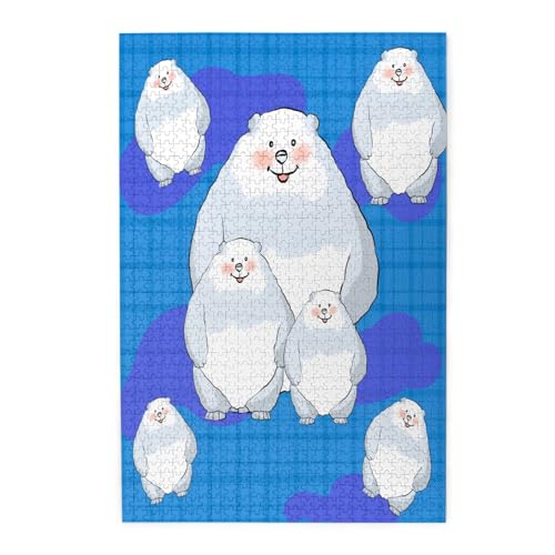 KadUe 11795 Spot Bilderpuzzle, White Bear Family, 1000PCS von KadUe