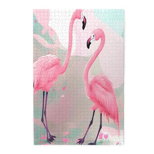 Love Flamingo Holzpuzzles, Haustier-Puzzle, Familientreffen, Stressabbau-Puzzles von KadUe