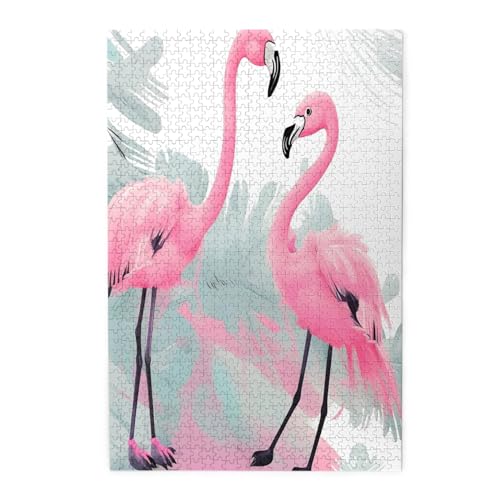 Pinke Flamingo-Holzpuzzles, Haustier-Puzzle, Familientreffen, Stressabbau-Puzzles von KadUe