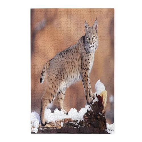 Wild Bobcat Holzpuzzles, Haustier-Puzzle, Familientreffen, Stressabbau-Puzzles von KadUe