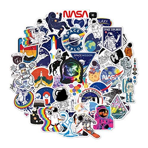 50 Stück Aufkleber Aesthetic NASA Sticker, Wasserfeste Graffiti Galaxy Vinyl Aufkleber Weltraum Space Explorer DIY VSCO Stickers für Auto Laptop Skateboard Fahrrad Koffer Helm Motorrad (Space A) von Kaderas