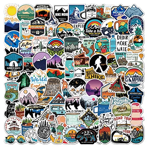 Aufkleber 100 Stück, Outdoor Abenteuer Vinyl Stickers, Vintage Reise Camping im Freien Etiketten Retro Aufkleber für Laptop Skateboard Gepäck Auto Motorrad MacBook iPad und mehr von Kaderas