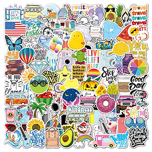 Aufkleber 100 Stück Aesthetic Sticker Set, VSCO Cute Vinyl Decals Kawaii Stickers für Motorrad Laptop Koffer Skateboard Notebook Scrapbook Fahrrad Gitarre MacBook iPad von Kaderas