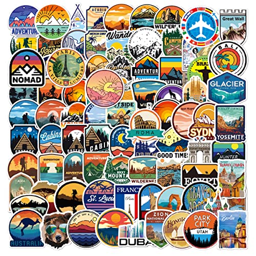 Retro Reise Sticker Vintage Outdoor Abenteuer Aufkleber 100 Stück von Kaderas