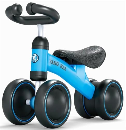 Kadii Baby Laufrad, Lauflernrad mit 4 Rädern, Rutschrad für 10-24 Monate, Eva Anti-Rutsch Räder (Blau) von Kadii