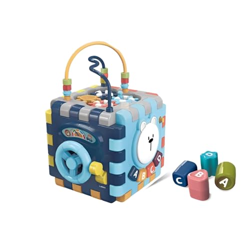Kadii Motorikwürfel Baby Aktivitätswürfel, Lernspielzeug mit Licht und Ton, 3D-Puzzle, Lenkrad, Buchstaben und Farben für Kinder 1-2 Jahre Kadii Motorikwürfel Baby Aktivitätswürfel, Lernspielzeug mit Licht und Ton, 3D-Puzzle, Lenkrad, Buchstaben und Farben für Kinder 1-2 Jahre von Kadii