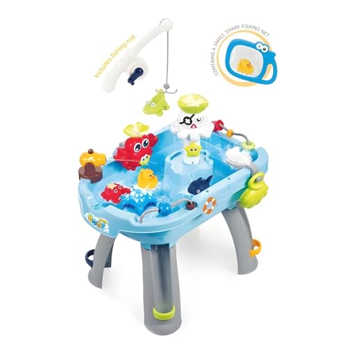 Kadii Wasserspieltisch für Kinder, Spieltisch mit Angelfunktion und Wasserspielzeug, Interaktiver Spieltisch mit Meerestieren, Garten Wasserspielzeug von Kadii
