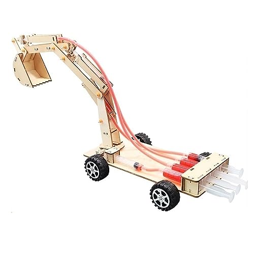 Hydraulikbagger-Modell, STEM-Spielzeug für, Wissenschaftliches Experiment aus Holz, Lernspielzeug, Komplettset mit Einzigartigem Hydrauliksystem für Stundenlangen Spaß von Kadimendium