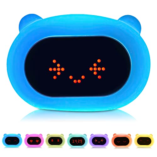 Kadoing Bären-Kinderwecker – mit Mimik & Tippfunktion – Wecklicht für Kinder – Schlaftrainer – Schlafwecker – Nachtlampe – Kinderlampe – Digitaler Spielzeugwecker von Kadoing