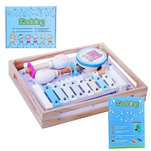 Kadoing® Musikset - inkl. Musikvideos und Musikheft – Nachhaltiges Geschenk – Lernspielzeug – Geburtstag Zuhause – Montessori-Schule – Kinderspielzeug – Musik für Kinder von Kadoing