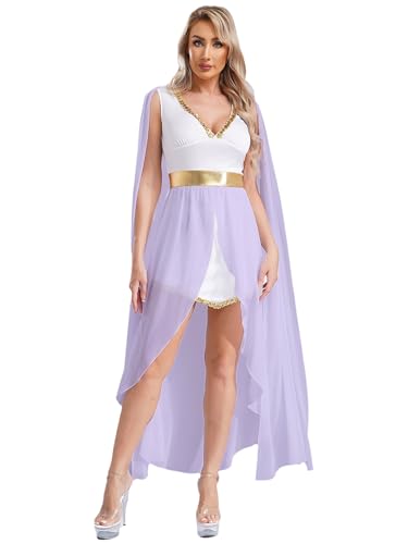 Kaerm Antikes Griechenland Kostüm Damen Griechische Mythologie Kleid Goldenbesatz Festkleid Lang Edles Toga Kleid Mit Chiffon Robe Faschingkostüm Lavendel XXL Kaerm Antikes Griechenland Kostüm Damen Griechische Mythologie Kleid Goldenbesatz Festkleid Lang Edles Toga Kleid Mit Chiffon Robe Faschingkostüm Lavendel XXL von Kaerm