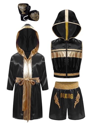 Kaerm Kinder Junge Muay Thai Set Wushu Anzug Langarm Boxer Mantel Boxen Kapuzenuamhang Mit Hoodie Oberteil Shorts Boxhandschuhe Boxer Kostüm Schwarz 158-164 Kaerm Kinder Junge Muay Thai Set Wushu Anzug Langarm Boxer Mantel Boxen Kapuzenuamhang Mit Hoodie Oberteil Shorts Boxhandschuhe Boxer Kostüm Schwarz 158-164 von Kaerm