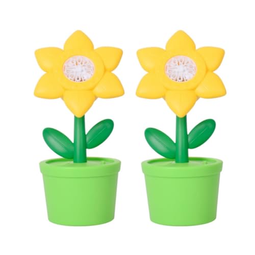 Automatische Seifenblasenmaschine, 6 Stück Blume Seifenblasenmaschine Kinder, Wiederaufladbare Tragbares Blasenbläser mit Musik, Spielzeug für Draußen Geburtstagsfeiern Hochzeiten (2pcs-Gelb) von Kaezuy