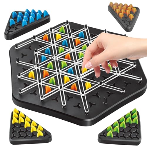 Kaezuy Triggle Spiel Strategisches Brettspiel Mit Gummibändern Dreiecksschach Logikspiel Für Familien Erwachsene Kinder ABS Material (B) von Kaezuy