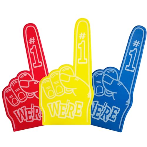 Schaumstoff Finger, Mini Schaumfinger, Cheerleading Schaum Finger, Inspirierend Sportfan Zubehör, Riesenhand Schaum für Kostüm Football Basketball Sport Spiele (3pcs) von Kaezuy