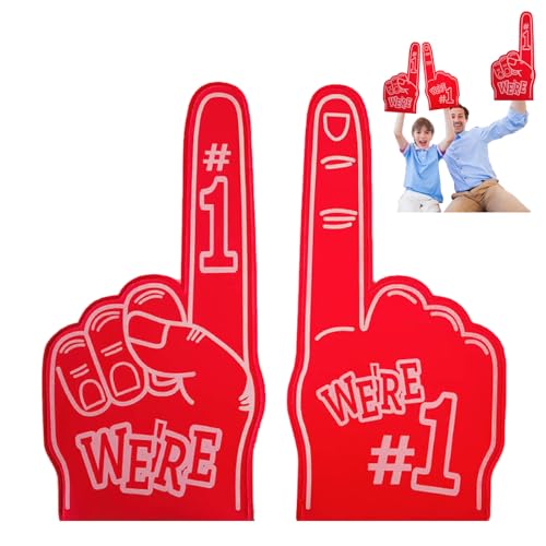 Schaumstoff Finger, Mini Schaumfinger, Cheerleading Schaum Finger, Inspirierend Sportfan Zubehör, Riesenhand Schaum für Kostüm Football Basketball Sport Spiele (Rot) von Kaezuy