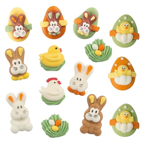 Kaffeehaus Diamant essbare Ostermix Zuckerfiguren, 14 Stück Kuchendekor, Ideal zum Backen von Ostergebäck wie Muffins & Torten, Küken, Ostereier & Osterhasen Motive für festliche Oster-Kreationen Kaffeehaus Diamant essbare Ostermix Zuckerfiguren, 14 Stück Kuchendekor, Ideal zum Backen von Ostergebäck wie Muffins & Torten, Küken, Ostereier & Osterhasen Motive für festliche Oster-Kreationen von Kaffeehaus Diamant