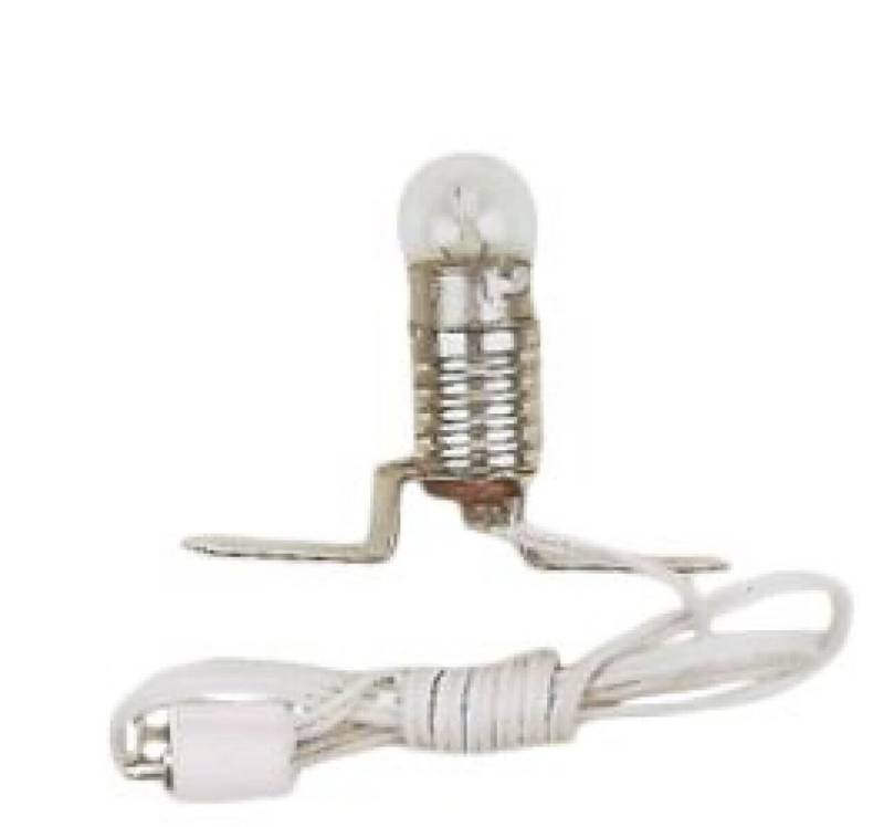 Beleuchtungssockel E 10, 19 V, Glühbirne klar, Kabel weiß Beleuchtungssockel E 10, 19 V, Glühbirne klar, Kabel weiß von Kahlert Licht