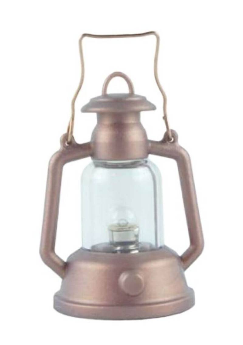 Petroleumlaterne kupferfarben mit klarem Einsatz – 3,5 V, für Modellbau Petroleumlaterne kupferfarben mit klarem Einsatz – 3,5 V, für Modellbau von Kahlert Licht