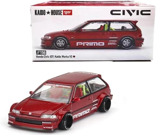 Kaido House Honda Civic (EF) Kaido Works V2 von Mini GT in Rot 156 Diecast 1:64 von Kaido House